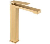 Imex Pisa BDP048-3OC grifo monomando alto para lavabo de latón acabado en oro cepillado
