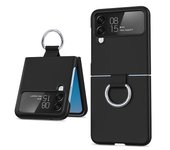Luxury Matte PC Armor Finger Ring Grip Case For Samsung Galaxy Z Flip ZFlip 6 5 4 3 Zflip6  Zflip5 Zflip4 Zflip3 Candy Funda