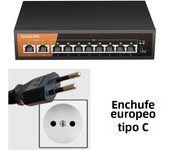 KeepLiNK 10-Port Gigabit Ethernet Switch with 8-PoE and 2-RJ45 Uplink Unmanaged Plug and Play