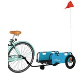 vidaXL Remolque para bicicletas hierro y tela Oxford Color Amarillo,  Azul,  Gris y mas