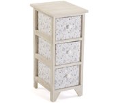 Versa Lili Mueble para el Baño Auxiliar, con 3 cajones, Medidas (Al x L x An) 30 x 4,3 x 30 cm, Incluye 3 cajones, Color Blanco