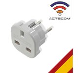 Actecom Adaptador Enchufe 3 Pin UK Inglés Reino Unido Tipo G a 2 Pin Europeo UE Modelo C E F Universal Adapter Corriente