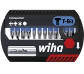 Wiha Juego de bits FlipSelector, bits en T de 25 mm en surtido, de 14 unid. de 1/4" (41826)