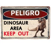 1pc, Dinosaur Sign Danger Dinosaur Area Keep Out Vintage Metal Sign Bedroom Decor for Boys Kids Room Decoration 8x12 Inch