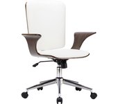 VidaXL Silla de oficina Catania giratoria madera curva blanco/gris 92/104xx69x61 cm