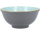 KitchenCraft ECMKCBOWL36SET - Juego de cuencos de cerámica con diseño de ondas y flores estilo japonés