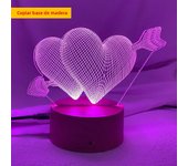Pierce your heart 3d Night Light with Heart Led Touch Switch Colorful Atmosphere for Home Decoration Light Table Lamp Bedside