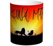 Taza El rey Leon. Hakuna Matata. Simba. Nala. Scar. Mufasa. Timon. Pumba. Zazu