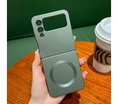 Wireless Charge for Samsung Galaxy Z Flip 6 5 4 3 Case Magnet Cover for Magsafe Metallic Paint Liquid Silicone Shell Lens FIim