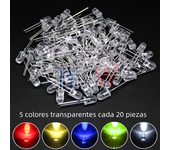 100PCS/LOT 5mm LED Diode F5 Assorted Kit IBUW White Green Red Blue Yellow Orange Pink Purple Warm White DIY Light Emitting Diode