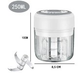 100/250mL Powerful Garlic Mincer Mini Electric Garlic Chopper USB Charging Ginger Garlic Onion Meat Masher Crusher Chopper