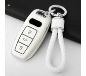 TPU Car Key Case Cover Shell Fob For Audi 4K A8 E-tron Q5 Q7 Q8 C8 D5 SQ8 R8 A1 A3 A4 A6 A7 Fob Protector Holder Key Chain