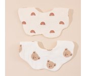2/3pcs Korean Style Cotton Gauze Baby Feeding Bibs Soft Petal Infants Print Saliva Towel Newborn Toddler Burp Cloth Kids Bib