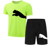 Men's casual fashion Summer mesh suit Men's quick drying Breathable sports suit Short sleeve T-shirt suit men's jogging suit