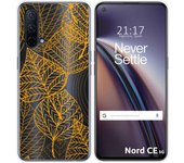 Funda Silicona Transparente para OnePlus Nord CE 5G diseño Hojas Dibujos
