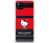 Funda original compatible con Samsung A42 5G - Hello Kitty Franjas Rojas y Negras
