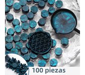 100pcs Aurora Borealis Octagonal Wax Seal Beads,Navy Blue Fiery Paint Wax Grain Glitter Polariser Stamp Sealer Wax for Letter