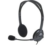 Logitech H111 Auriculares con Cable, Sonido Estéreo con Micrófono Giratorio, Jack 3,5mm, PC/Mac/Portátil/Smartphone/Tablet , Negro
