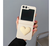 Fashion Candy Color 3D Love Heart Solid Color Case for Samsung Galaxy Z Flip5 4 3 ZFlip5 Zflip4 Zflip3 Portable Back Cover