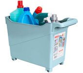 Plastic Forte - Cesta Organizadora con Ruedas Nº 3. Ideal Bajo Fregadero. Azul
