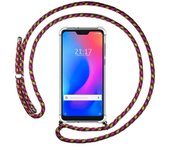 Tumundosmartphone Funda Colgante Transparente para Xiaomi Redmi 6 Pro / Mi A2 Lite con Cordon Rosa / Dorado