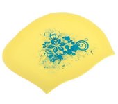 3x elástico de silicona Swim Cap piscina sombrero para mujeres niñas hombres amarillo