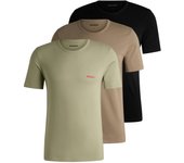 HUGO Camiseta Hombre, pack de 3 - cuello redondo, manga corta, logo, algodón, uni T-SHIRT RN TRIPLET P