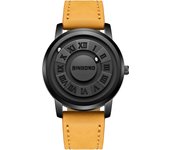 BINBOND Top Luxury Man Watch Waterproof Creative Scrolling Men Wristwatch High Quality Leather Men's Quartz Watches+Box Reloj