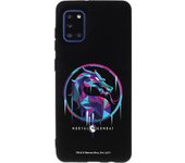 Funda original compatible con Samsung Galaxy A31 Negro con un diseño de Mortal Kombat Logo Ice