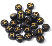 100-500PCS Acrylic Black Gold Color A-Z 26 Letter Beads Round Shape Alphabe Beads for Jewelry Making DIY Bracelet Accessories