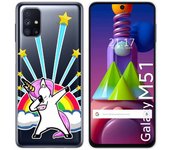 Tumundosmartphone Funda Gel Transparente para Samsung Galaxy M51 diseño Unicornio Dibujos