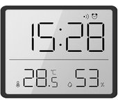 Relojes digitales electrónicos ultradelgados, pantalla LCD montada en la pared, reloj despertador multifuncional de temperatura y humedad