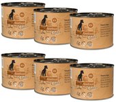 Comida Húmeda  para Perros, Sabor Pavo y Cabra - Pack de 6 Latas de 200 g - ANIMALUJOS