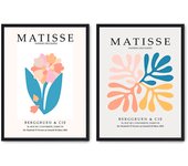 Set de 2 cuadros calidad premium con marco de madera - 30x40 cm o 50x70 cm - POSTER LAB