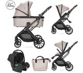 LORELLI Trio GLORY - Carrito de Bebé Glory con Capazo y Silla Reversible