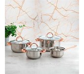 Batería de cocina Vanity Quid 7 piezas inox/bronce Ø14/Ø16/Ø20/Ø24 cm