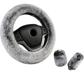 3 uds. Funda para volante de coche, funda universal para volante de invierno, funda para volante de coche, funda para volante de piel con funda para freno de mano, funda para cambio de marchas