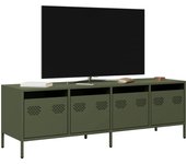 Mueble TV acero laminado en frío verde oliva 135x39x43,5 cm