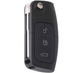 AUTOZOCO Carcasa Mando Llave de Coche 3 Botones, Carcasa de Llave de Repuesto, Compatible con: Ford Focus 2, Mondeo 3, Fiesta, Galaxy 2, C MAX 1, S MAX 1, Kuga, 3 Botones con zócalo de Pila