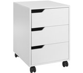 HOMCOM Armario Archivador Móvil para Oficina Cajonera Madera 3 Cajones con Ruedas(2 con Frenos) 40x50x57.5cm MDF