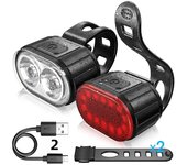 Luz Frontal Y Trasera Para Bicicleta USB Recargable LED Impermeable Para MTB Piezas De Bicicleta Luz De Manillar IPX 6