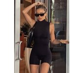 Women's Sports Jumpsuit Invisible Zipper Sleeveless High Street Rompers Basic All-match Female Summer Playsuit 2023