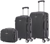 Juego de maletas ABS Rígida 3 piezasMaleta Cabina 55cmMaleta Mediana 68cmNeceser 29cm Negro/AzulMarino/RosaDorada/Plateada/Turquesa/Rojo/Menta/Morada
