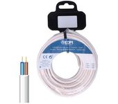 EDM Carrete Manguera Tubular 2x1mm Blanca 20m - Ideal Bricolaje - EDM - 28104 Manguera Electricidad Cable Eléctrico