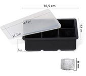 Porcheddu lmetjma molde de hielo silicona para cubitos grandes con tapa múltiples usos whisky y cócteles jt09