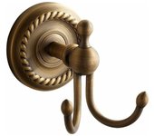 Perchero de doble gancho pared retro amarillo latón cobre bronce antiguo accesorio de baño