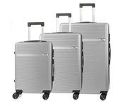 DAM Juego de 3 maletas Trolley, en material ligero ABS de alta resistencia. Cerradura numérica y 4 ruedas dobles extraíbles y giratorias 360°.  50x29x76Cm
