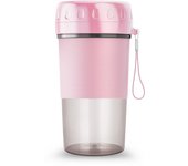Máquina de jugo, mini exprimidor eléctrico portátil de 300 ml, extractor de frutas, exprimidor, batido, USB, rosa