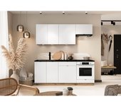 Muebles de Cocina 200 cms color Blanco Mate con modulo Horno ref-44