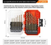 M35 5% Cobalt Metric Drill Bits Set(3mm-13mm/21pcs)Straight Shank Drill Bits,Metal Twist Drill Bits for Hard Metal and Cast Iron